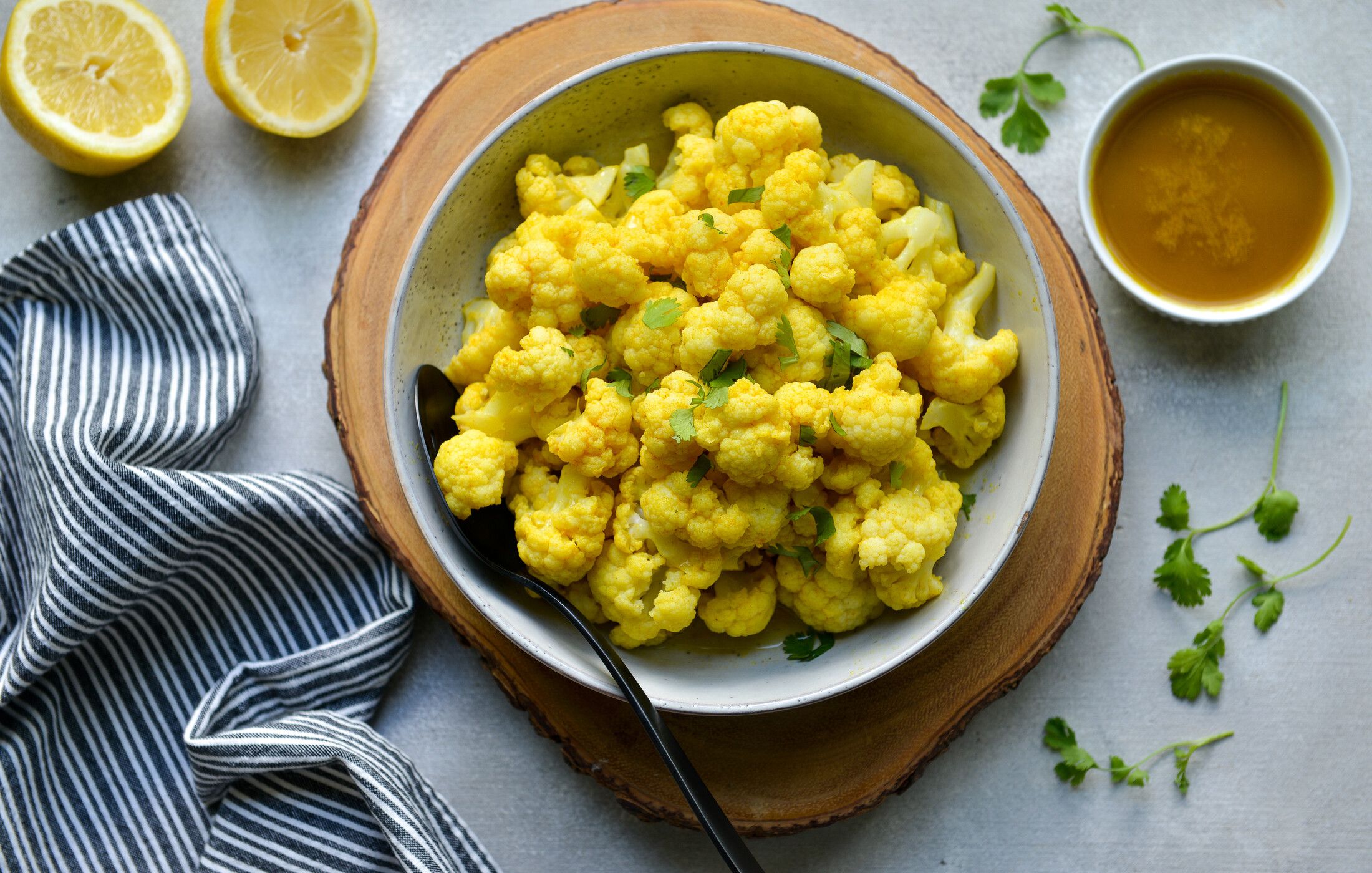 Steamed Cauliflower with LemonTurmeric Dressing Nourishing Meals®